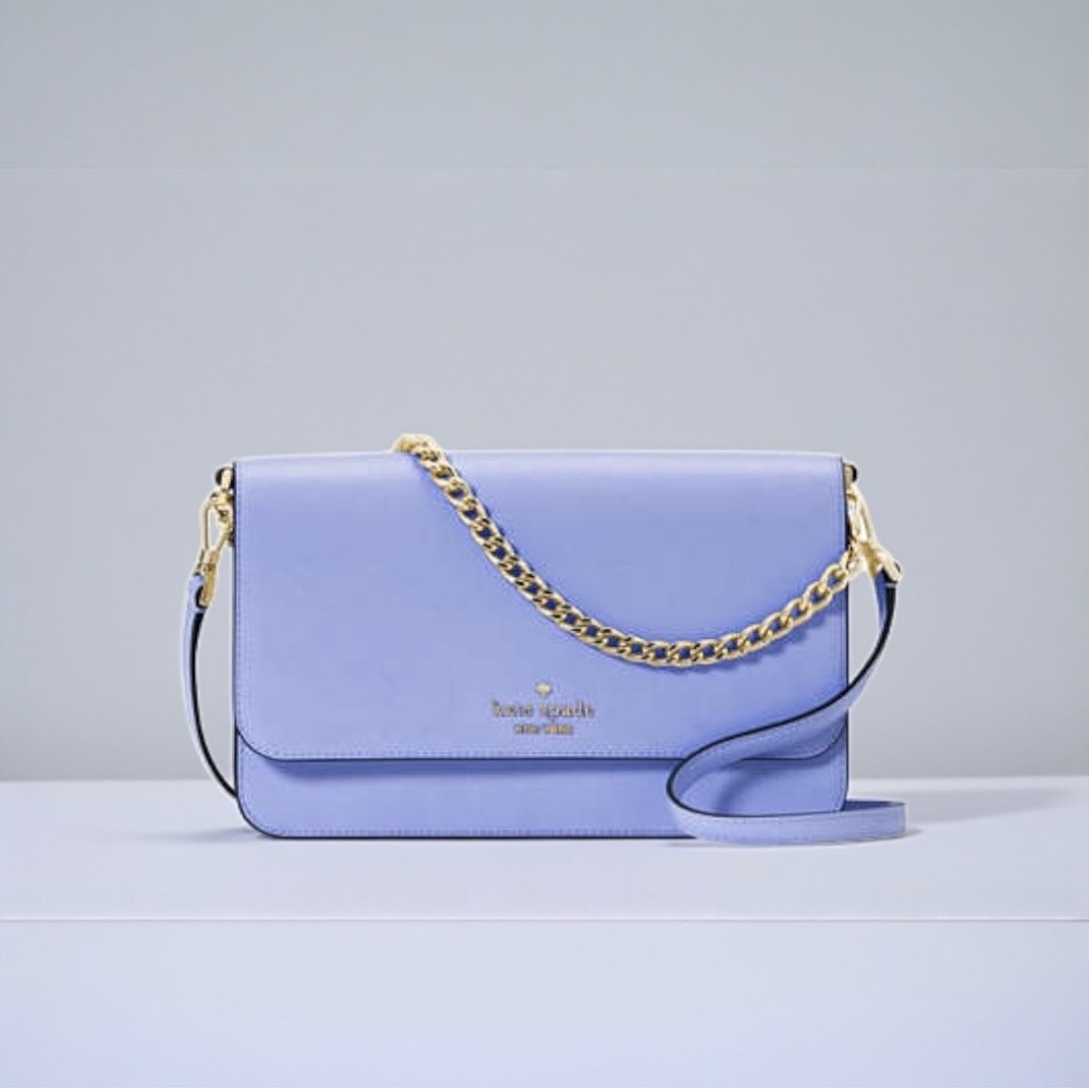 Kate Spade Madison Willow Frosted Blueberry Medium Flap Crossbody Bag $349
